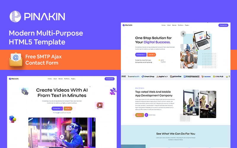 Pinakin — uniwersalny szablon HTML5 agencji internetowej