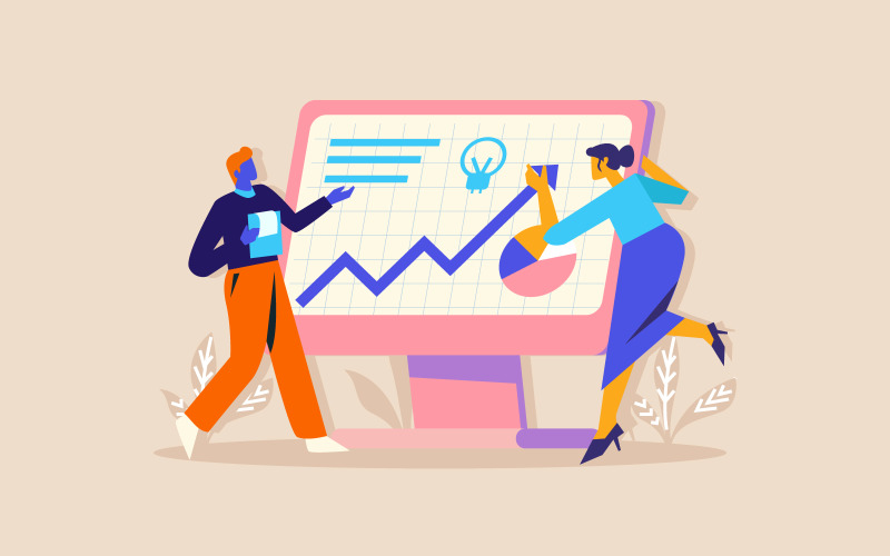 Ilustración gratuita de planificación empresarial, análisis de datos, concepto de negocio de inversión