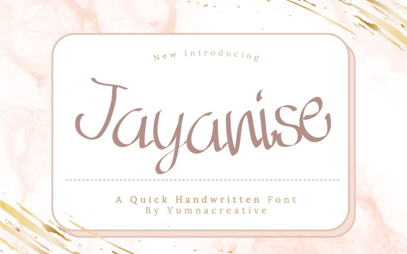 Jayanise - Hızlı El Yazısı Yazı Tipi