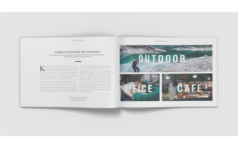 Landschap A4 Minimalistisch Tijdschrift Mockup Sjabloon