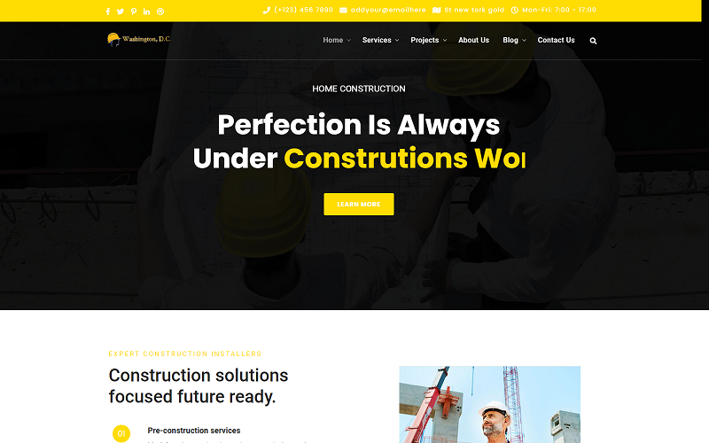 Washington Construction Building HTML-mall