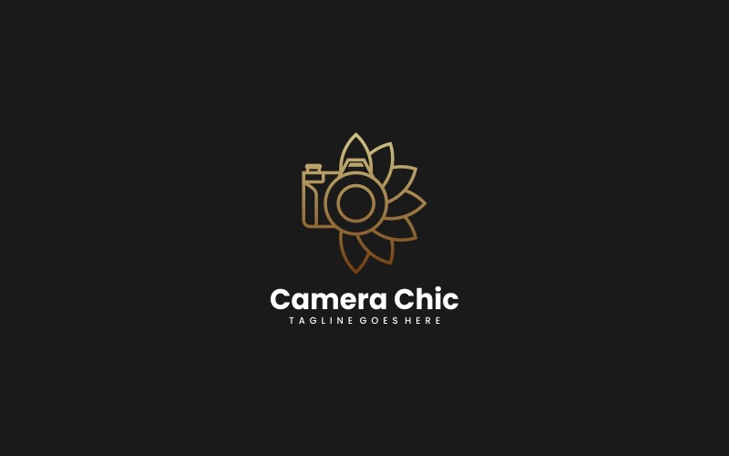 Estilo de logotipo de arte de línea de cámara