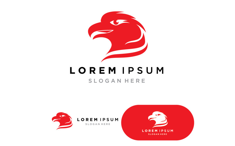 Kuş ve Kanat sinek şahin, kartal, baykuş logo vektör simge tasarım şablonu v25