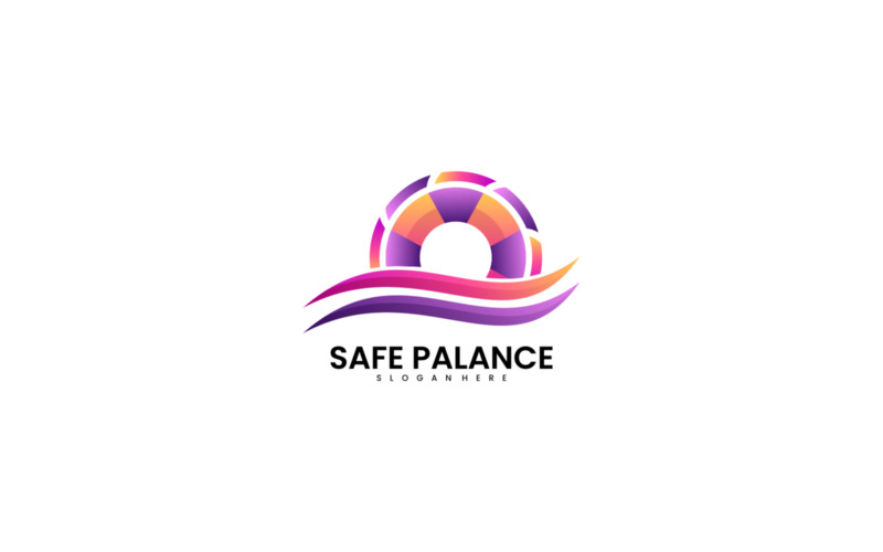 Logotipo de gradiente de equilíbrio seguro