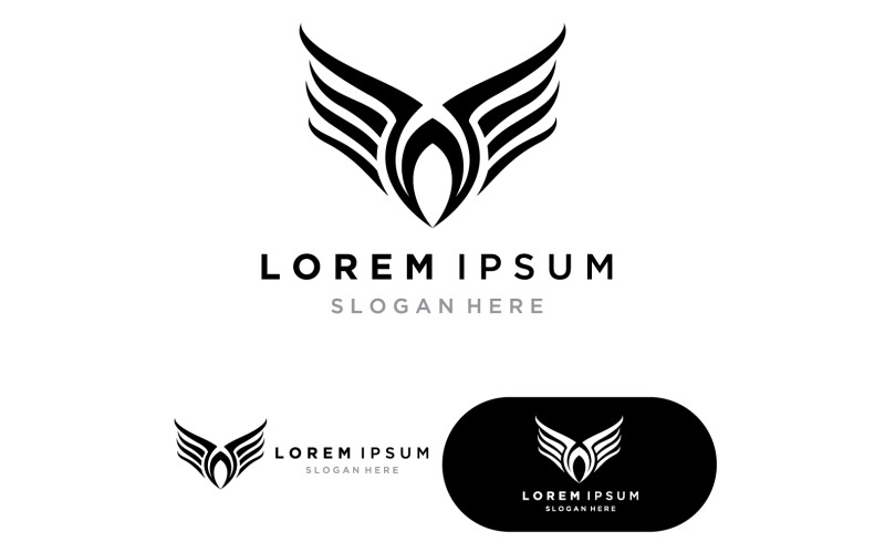 Vogel und Flügel fliegen Falke, Adler, Eule Logo Vektor Icon Design Template v27