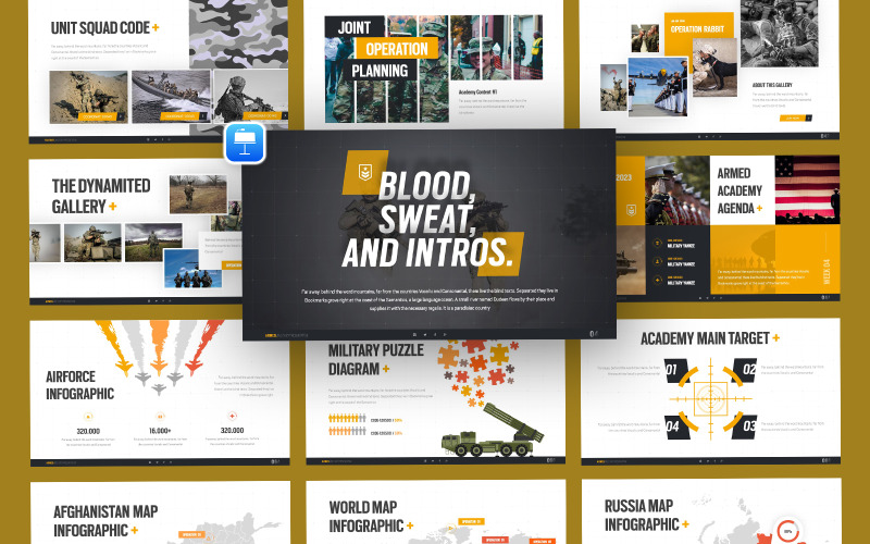 Gewapende militaire keynote-sjabloon