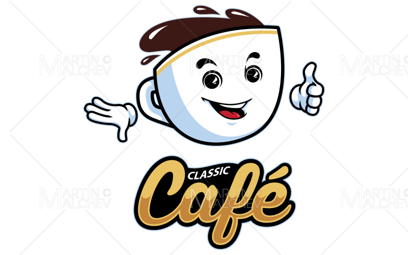 Кафе мультфільм талісман Векторні ілюстрації