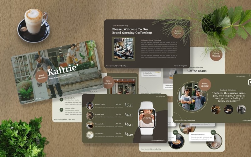 Kaftrie - Plantilla de diapositiva de Google para cafetería