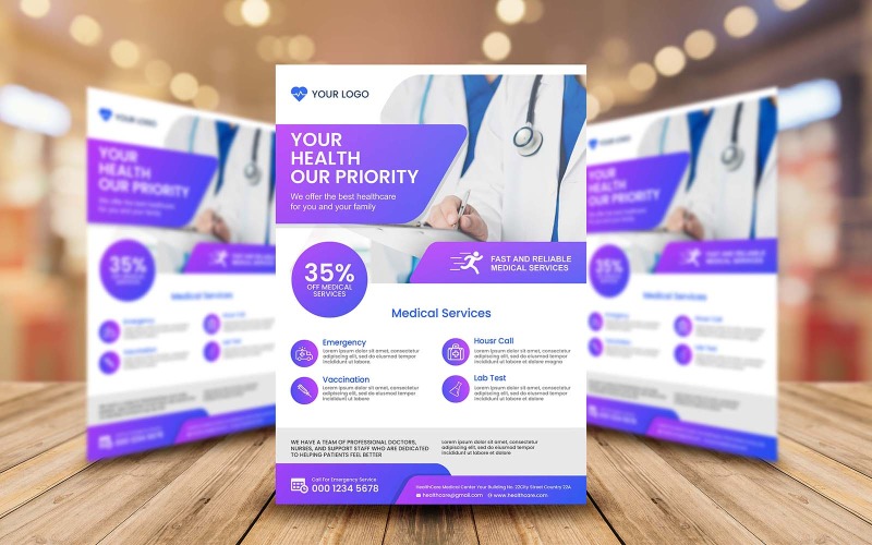 Modèle de Flyer de service médical 2