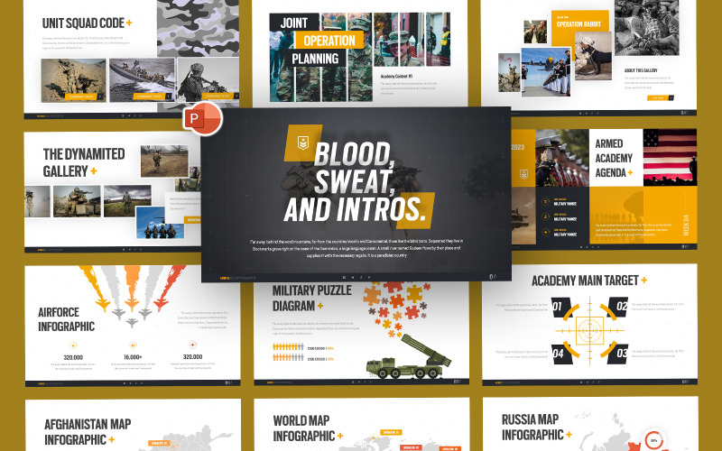 Modelo de PowerPoint militar armado
