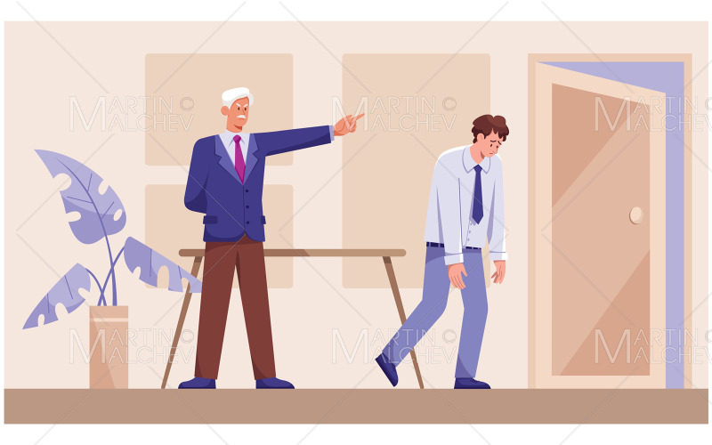 Avskedad från arbete kontorsarbetare vektorillustration