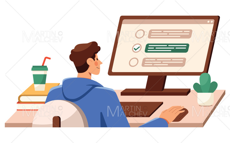 Ilustracja wektorowa ankiety online