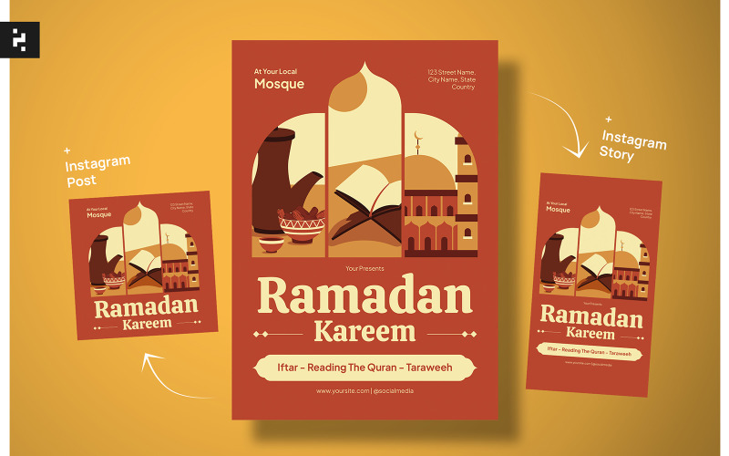 Creatieve Ramadan Kareem-flyer