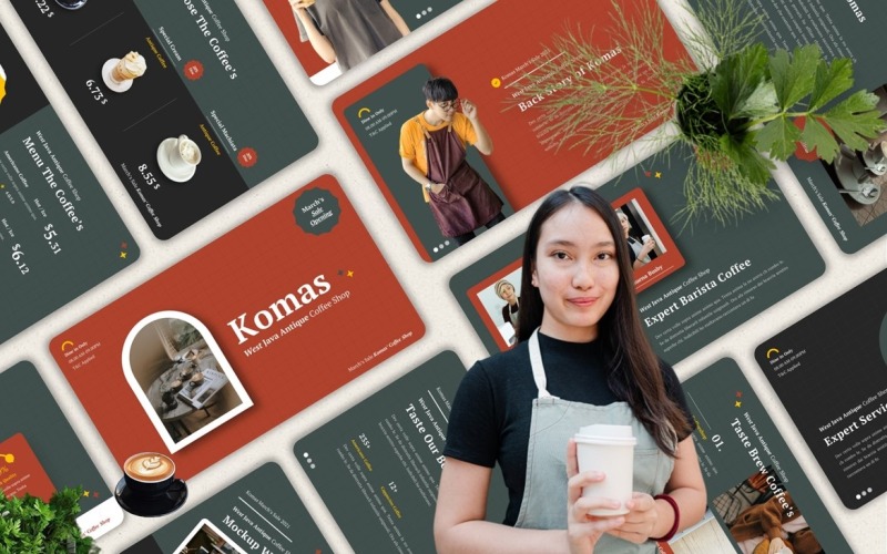 Komas - Modello di diapositiva di Google per la caffetteria