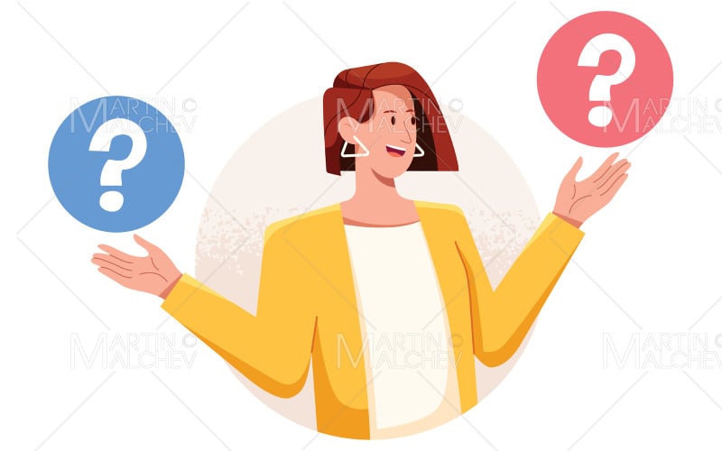 Kvinna som tar beslut vektorillustration