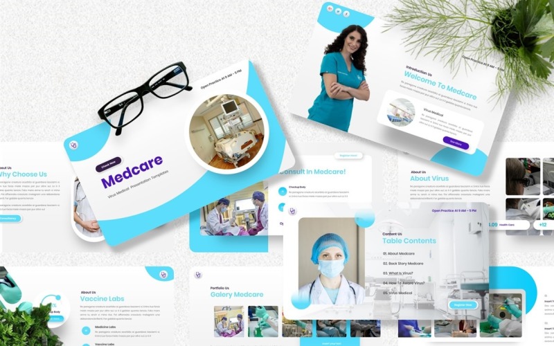 Medcare – медичний Google-слайд-шаблон проти вірусів