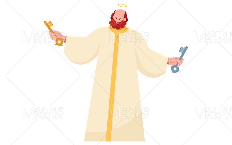 San Pedro en la ilustración de Vector blanco