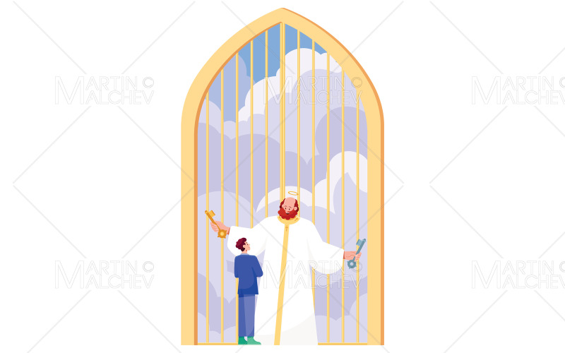 San Pedro Reunión Hombre Vector Ilustración