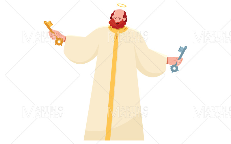 Szent Péter fehér vektoros illusztráció