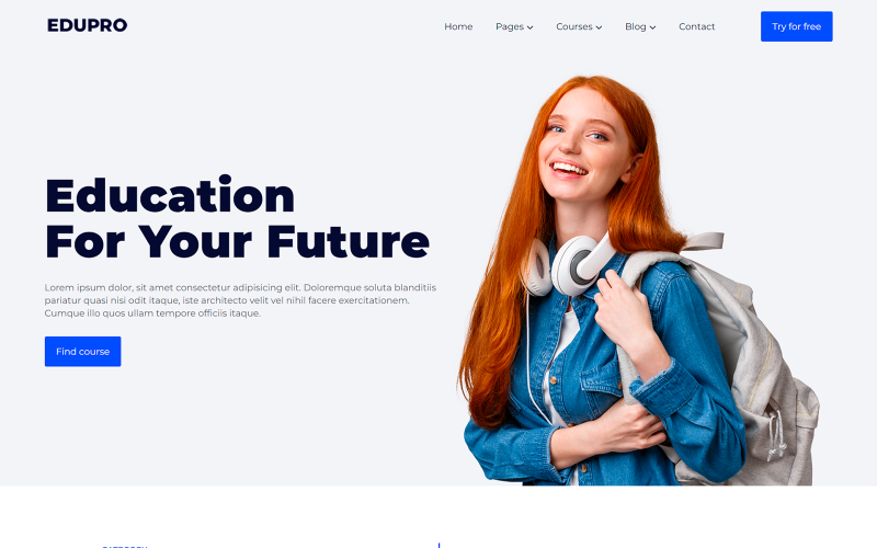 EDUPRO - Utbildningskurser HTML5-mall