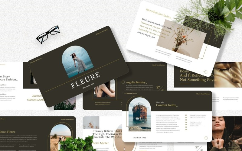 Fleure - Mode Powerpoint-sjabloon