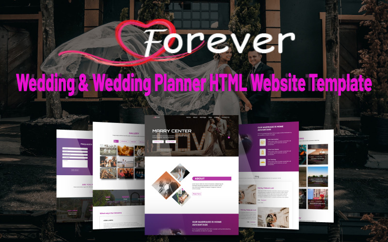 Forever - Plantilla HTML para planificador de bodas y bodas
