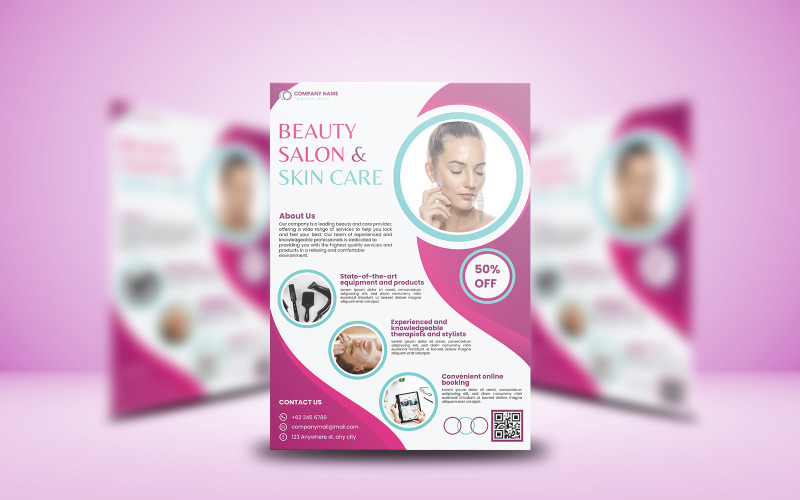 Modèle de Flyer de salon de beauté et de soins de la peau