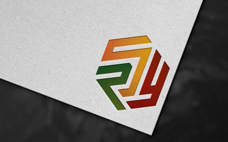 Modello di logo digitale con lettera S+R+Y