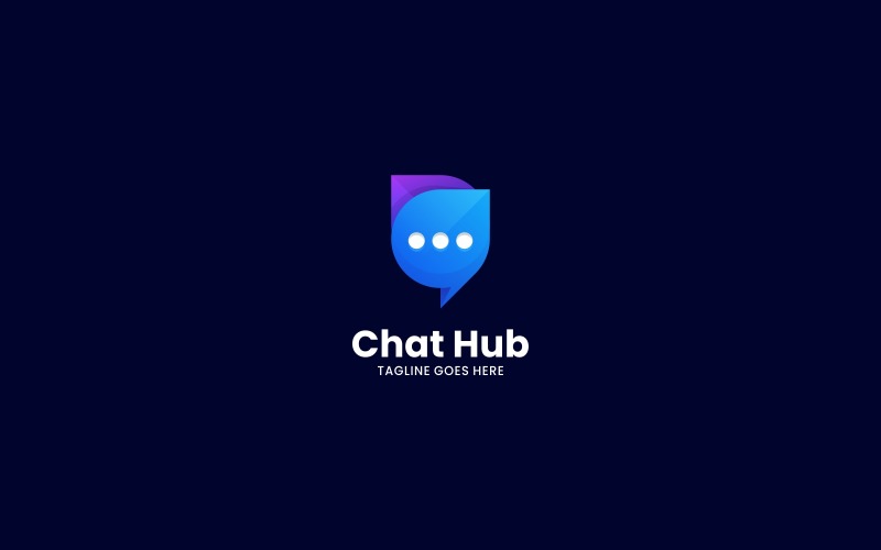 Modello di logo sfumato dell'hub di chat