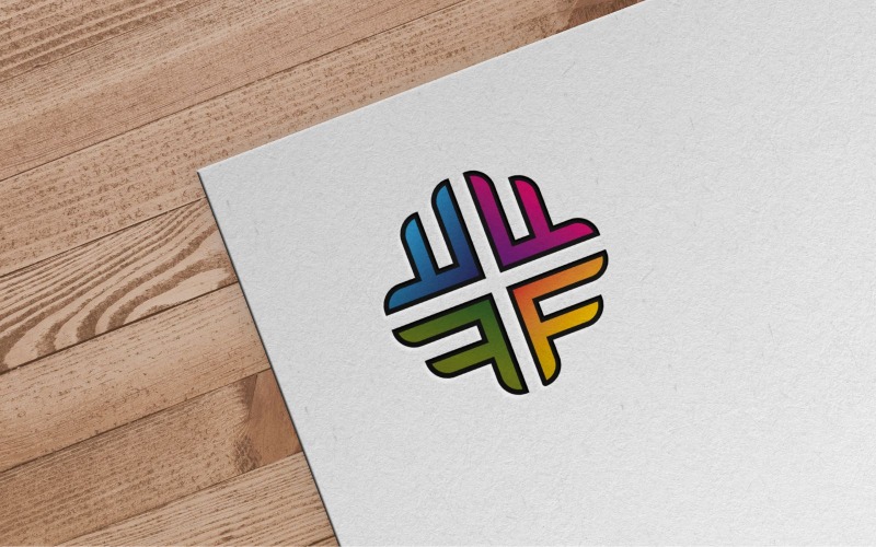 Modelo de logotipo digital da letra F