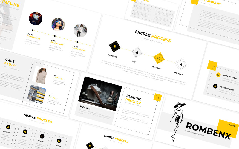 Rombenx Mode Google Presentaties-sjabloon