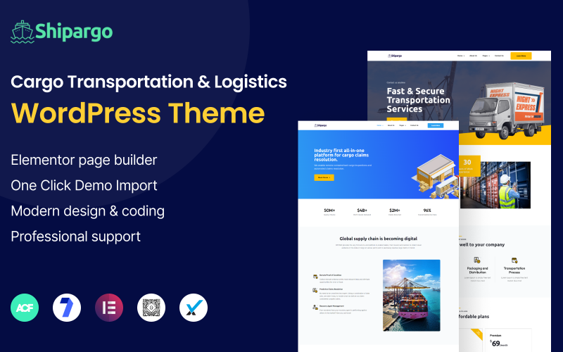 Shipargo - Vrachtvervoer en logistiek WordPress-thema