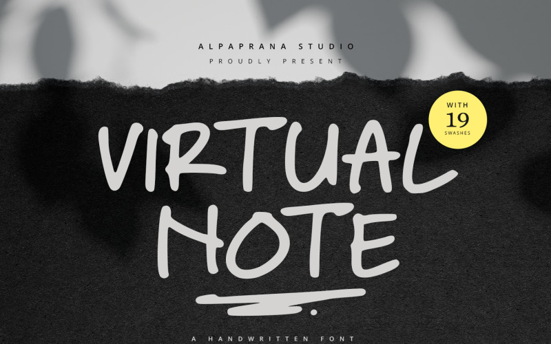 Virtuelle Notiz - Handschriftliche Schriftart