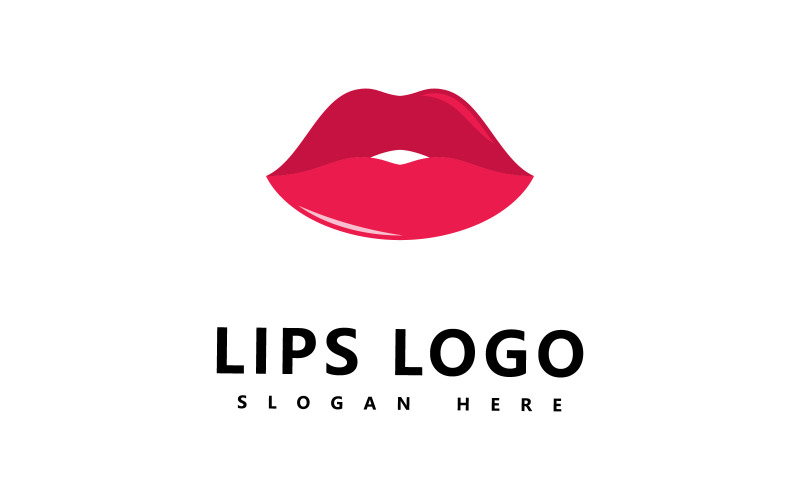 Beauté du logo des lèvres, illustration vectorielle des lèvres sexy V10