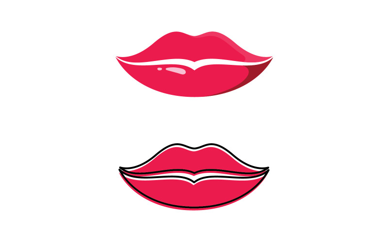 Beauté du logo des lèvres, illustration vectorielle des lèvres sexy V3