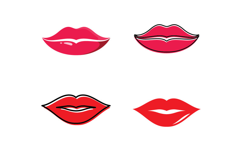Beleza do logotipo dos lábios, ilustração vetorial de lábios sensuais V11