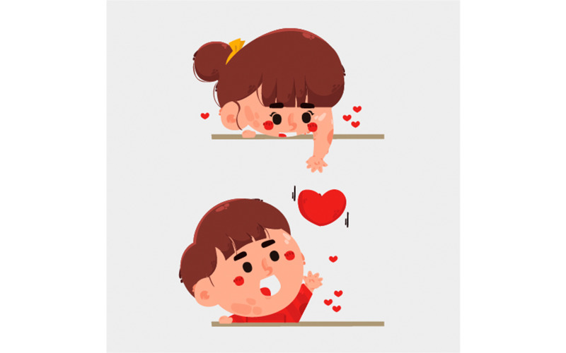 couple, envoi, coeur, illustration