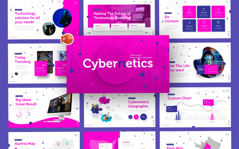 Cybernetyka Technologia PowerPoint Szablon