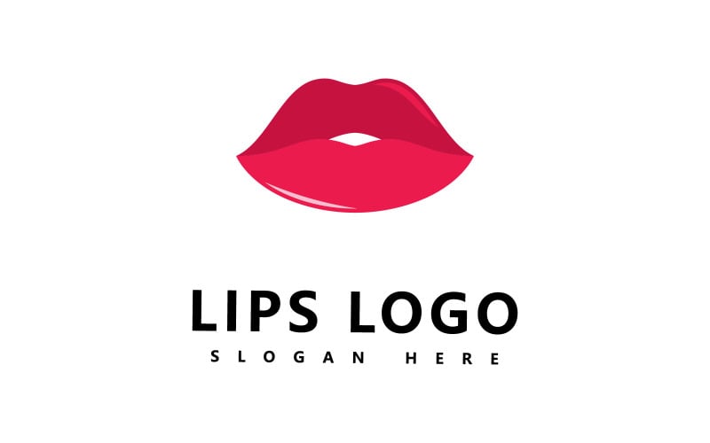 Dudak logosu güzelliği, seksi dudaklar vektör çizimi V10