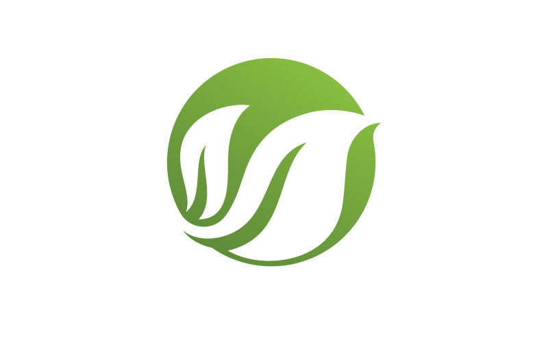 Elemento di ecologia icona logo foglia verde V5