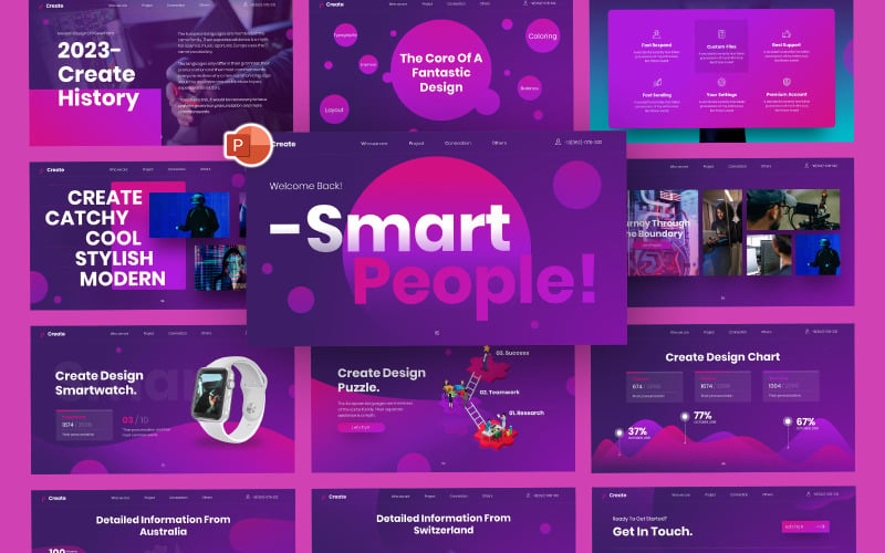 Erstellen Sie eine PowerPoint-Vorlage für ein kreatives Startup-Unternehmen