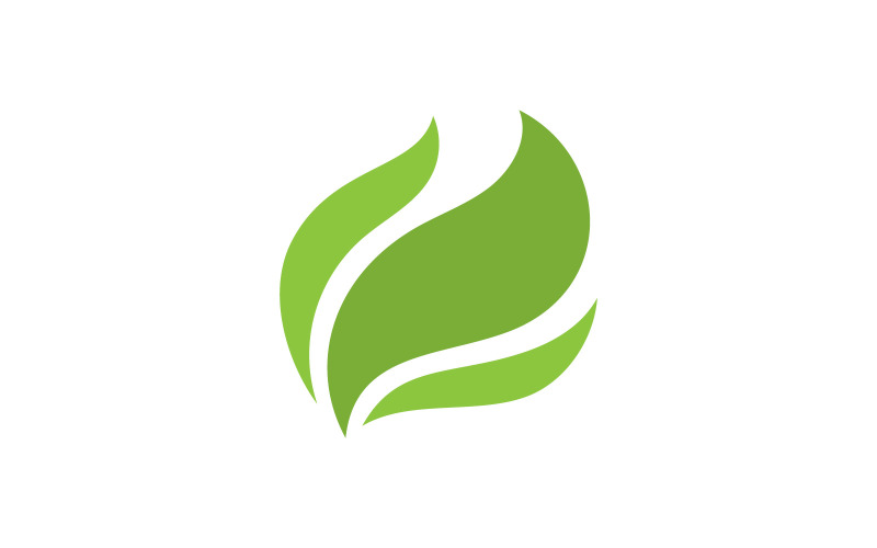 Grönt blad logotyp ikon ekologielement V9