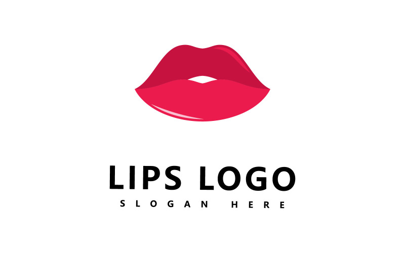 Läppar logotyp skönhet, sexiga läppar vektorillustration V10