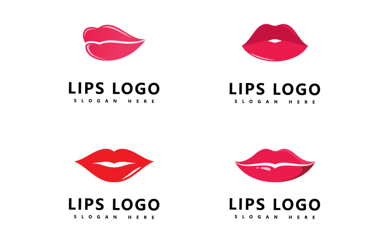 Usta logo piękno, seksowne usta ilustracji wektorowych V12