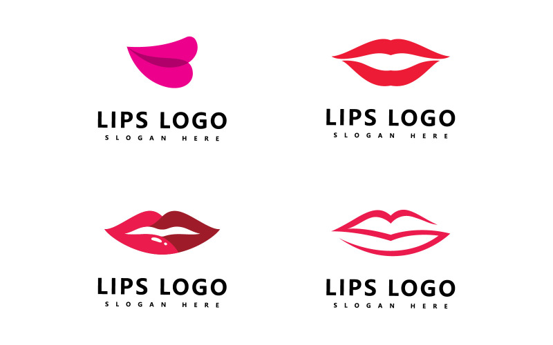 Usta logo piękno, seksowne usta ilustracji wektorowych V13