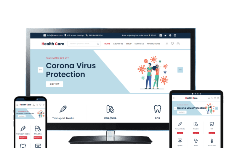 医疗保健 Shopify 主题、医疗 Shopify 主题、在线医疗商店