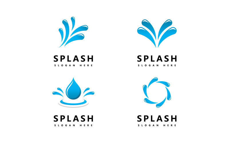Fala wody Splash symbol i ikona Logo szablon wektor V13