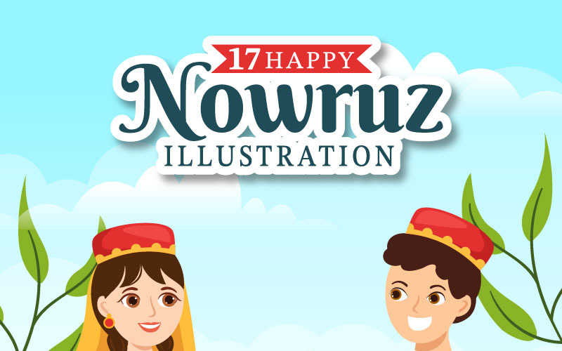17 gelukkige Nowruz-dagillustratie