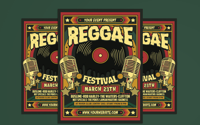 Modèle de Flyer de musique reggae