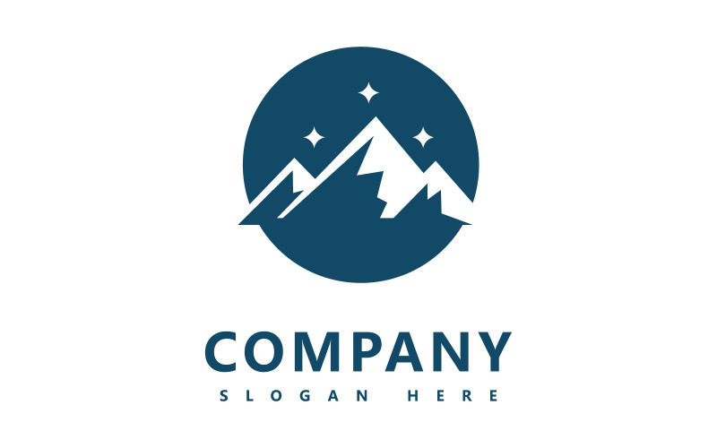 山标志图标 desain vektor 模板 V3